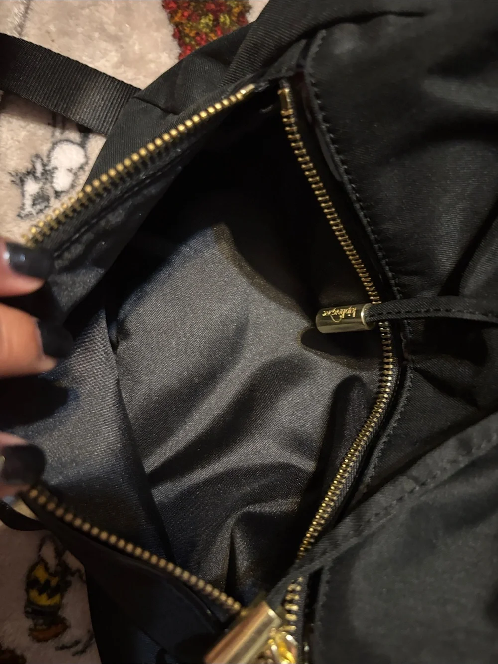 Kipling Black Backpack with Gold Accents